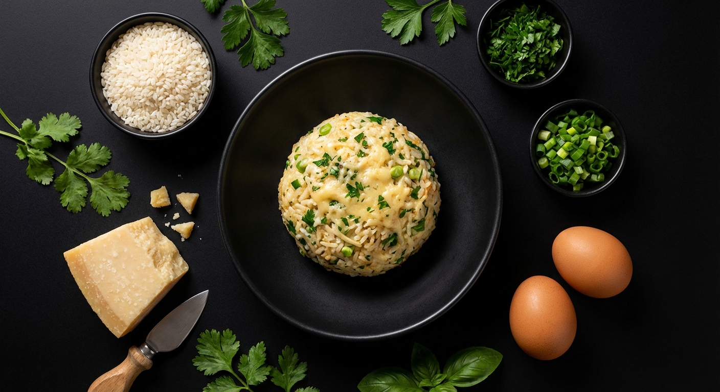 Bolinho de Arroz com Parmesao e Ervas