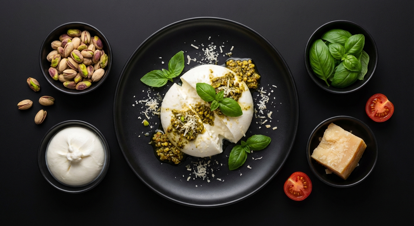 Burrata ao Pesto de Pistache