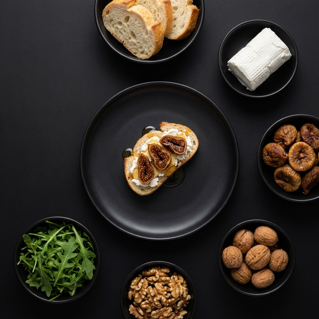 Crostini de Figo, Mel e Queijo de Cabra