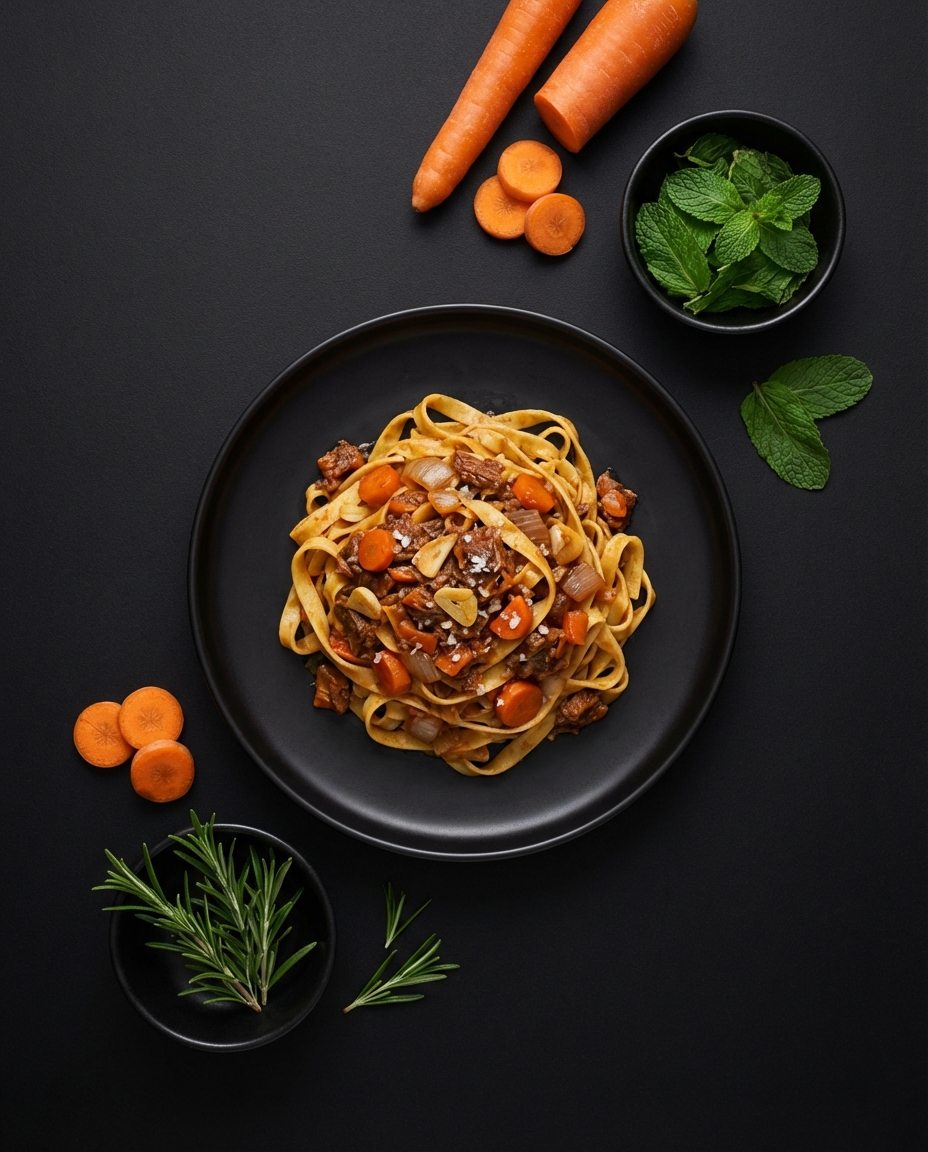 Fettuccine com Ragu de Cordeiro
