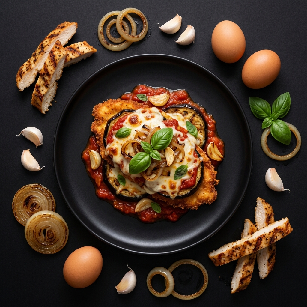 Frango a Parmegiana de Berinjela