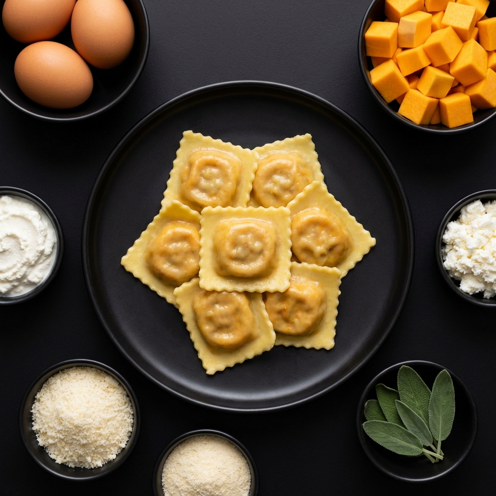 Ravioli de Abobora com Manteiga de Salvia