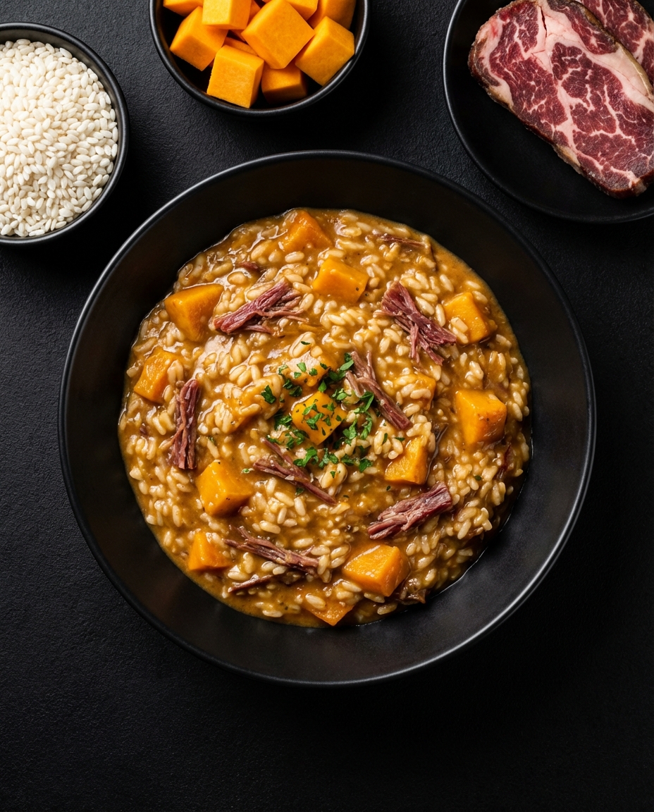 Risoto de Abobora com Carne Seca