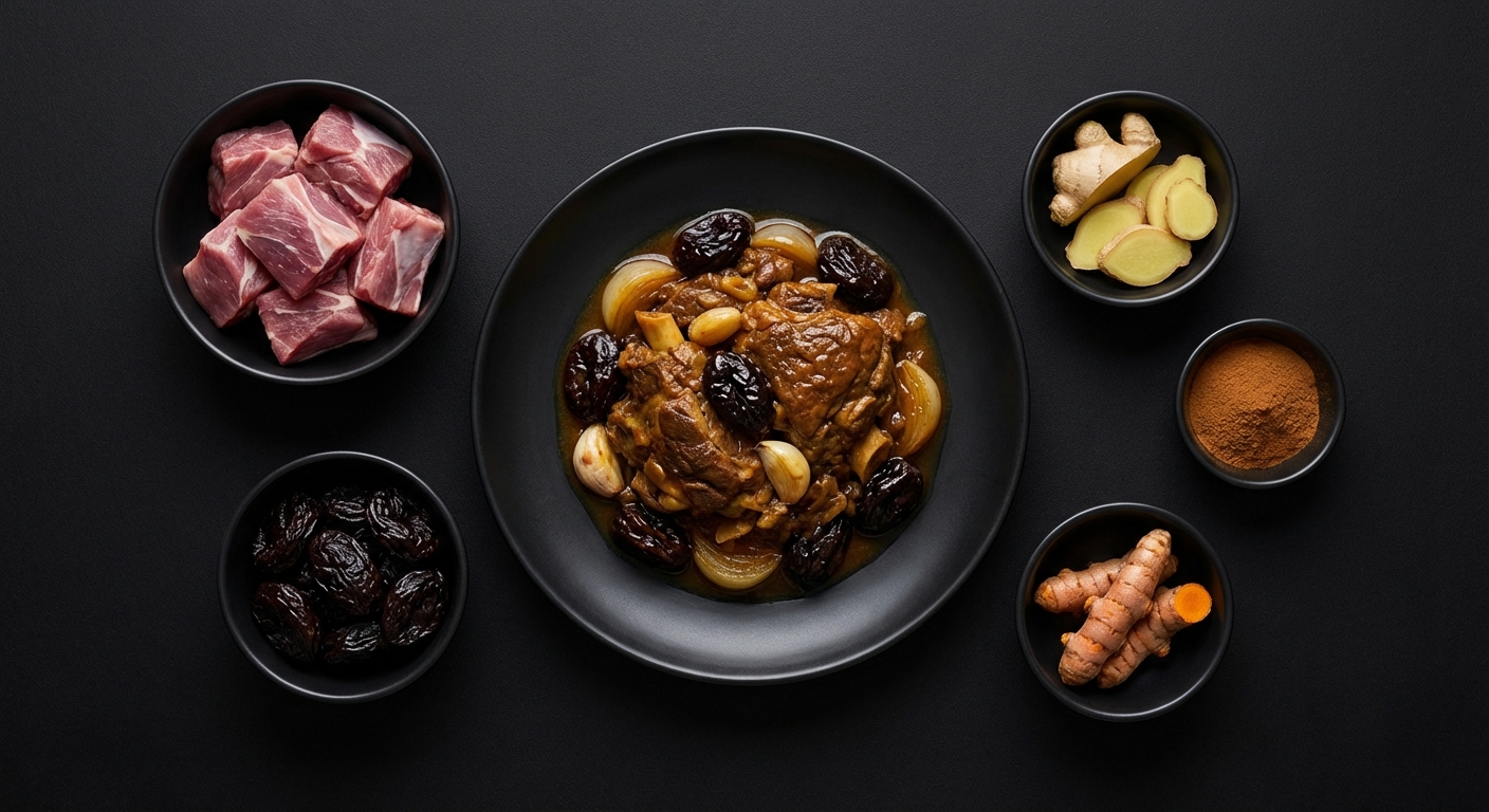 Tagine de Cordeiro com Ameixas