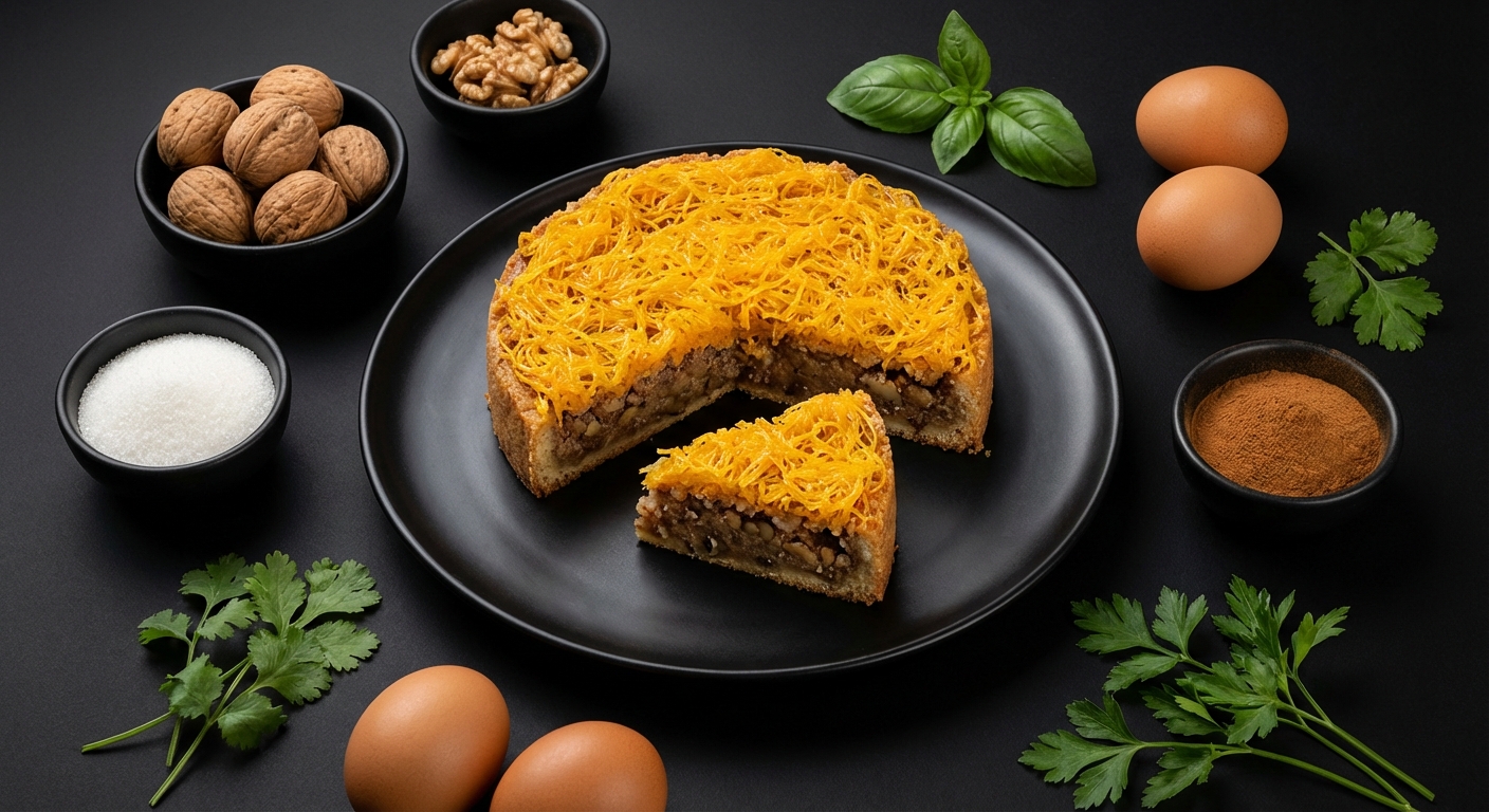 Torta de Nozes com Fio de Ovos