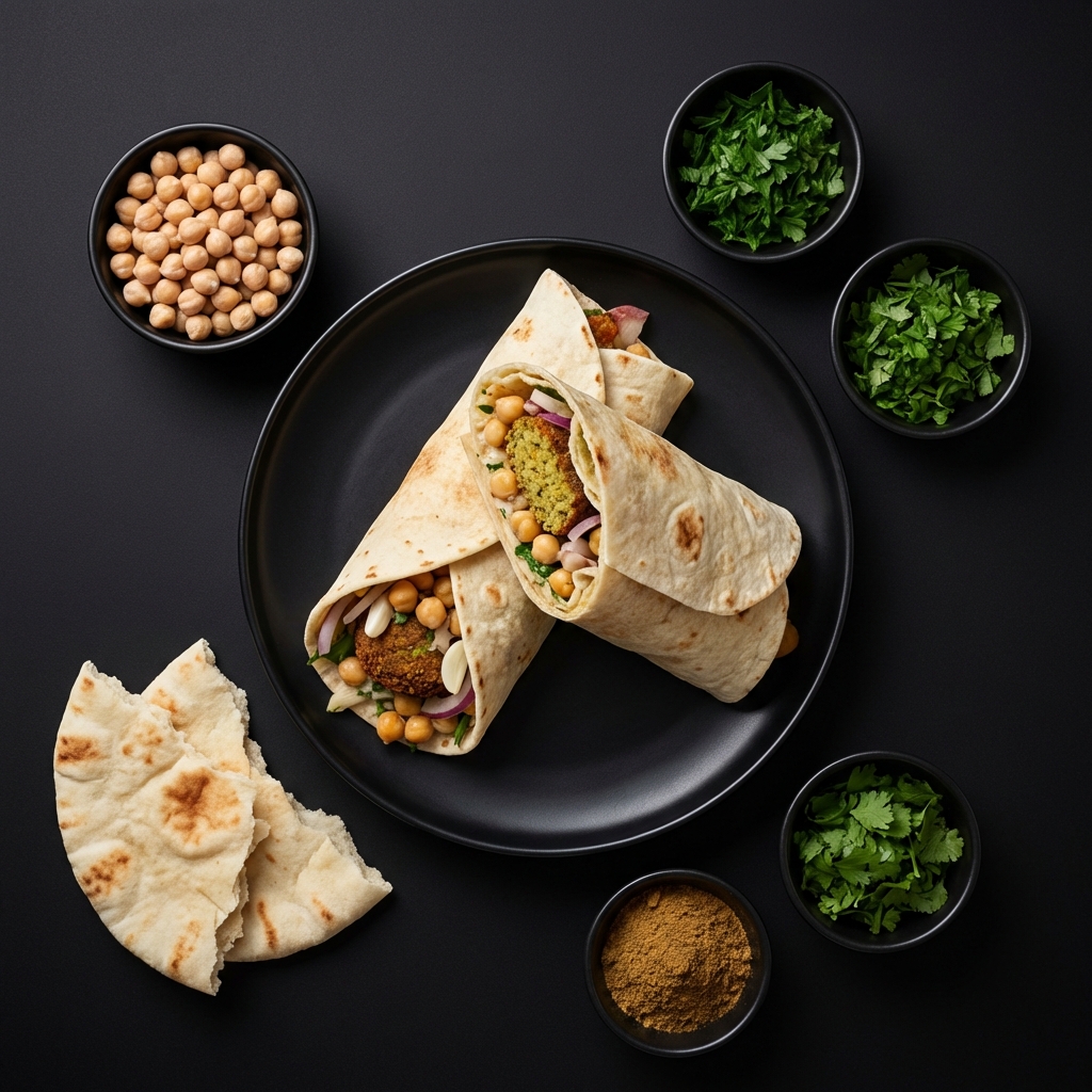 Wrap de Falafel e Tahine