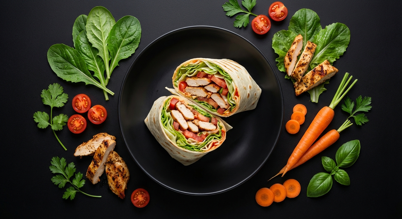 Wrap de Frango com Salada